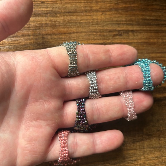 Handcrafted Beaded Statement Rings - Picture 5 of 9